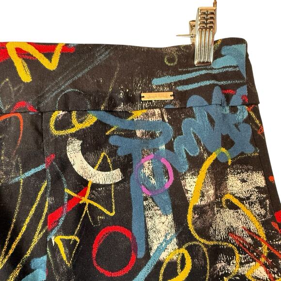 Joseph Ribkoff SIZE 8 Womens PullOn Pants 213696 Black-Multi Abstract Cropped - Picture 9 of 12